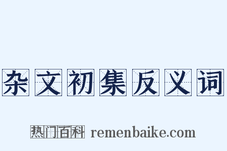 杂文初集反义词是什么意思的图片